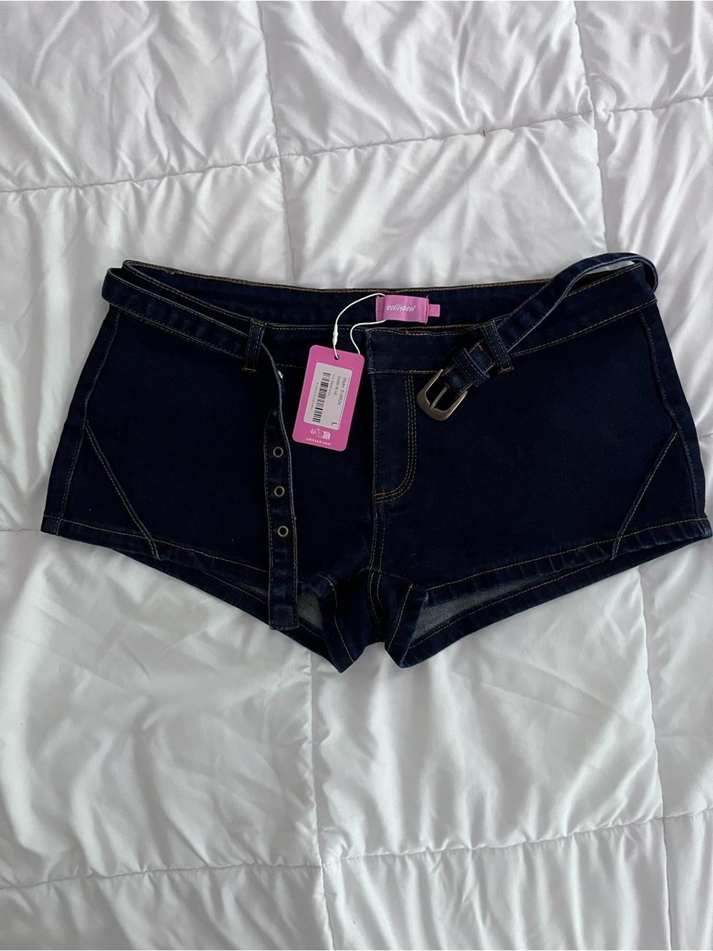 Edikted Ciel Low Rise Denim Micro Shorts